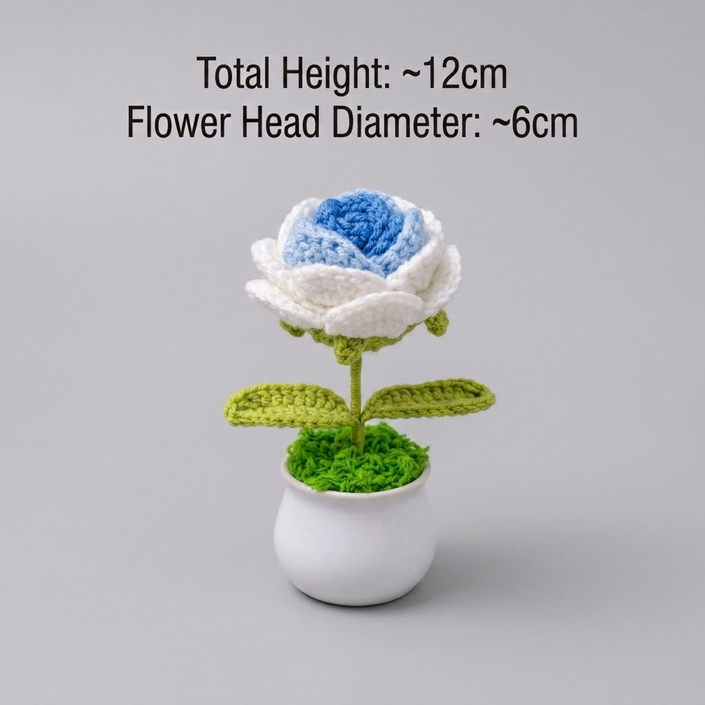 Blue Gradient Rose Potted Plant