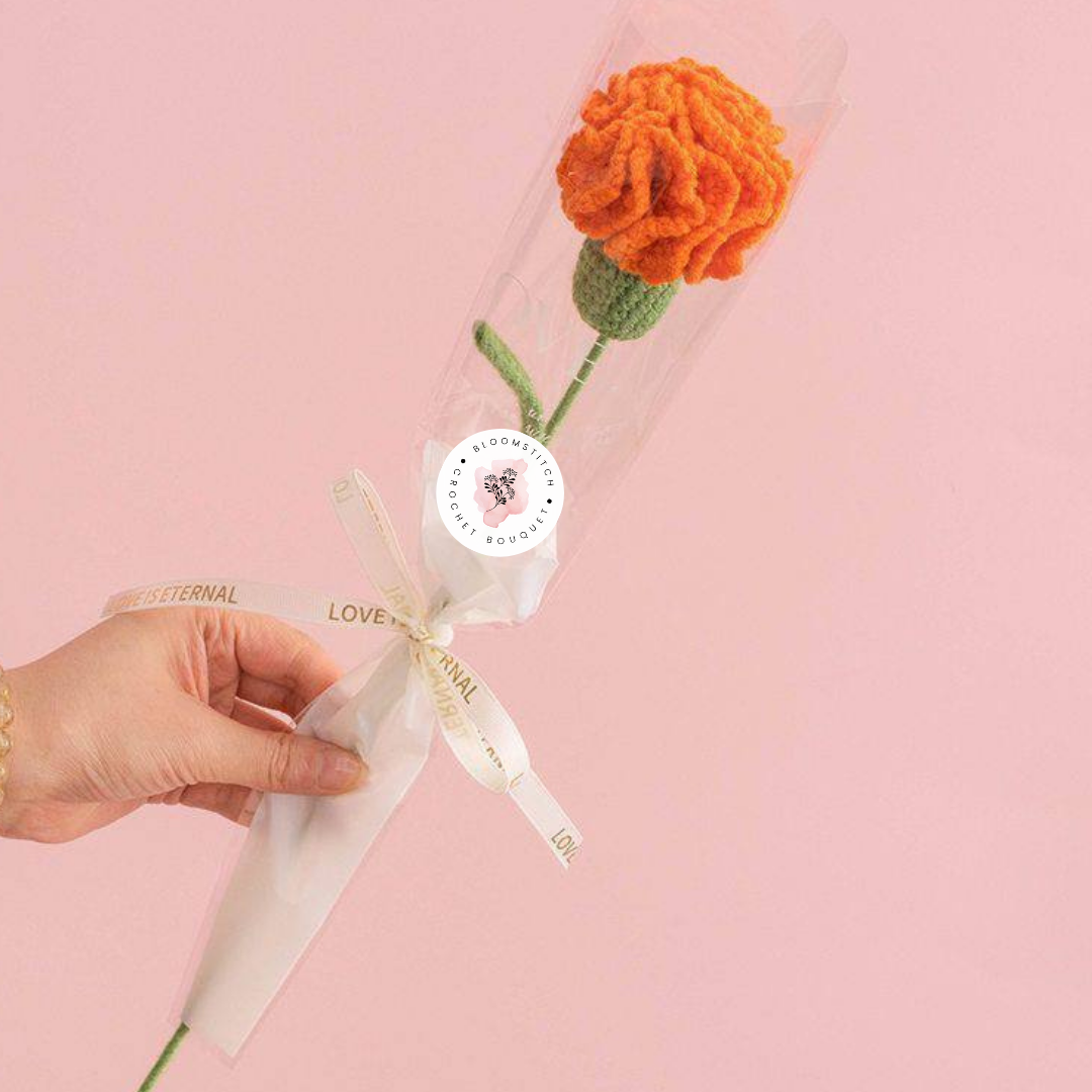 Orange Carnation, Single Stalk