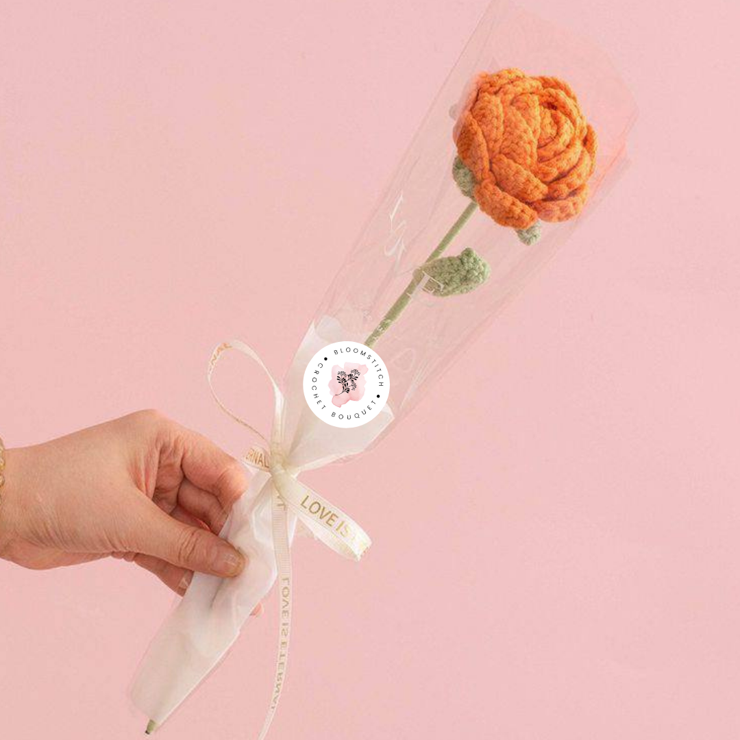 Orange Rose, Single Stalk